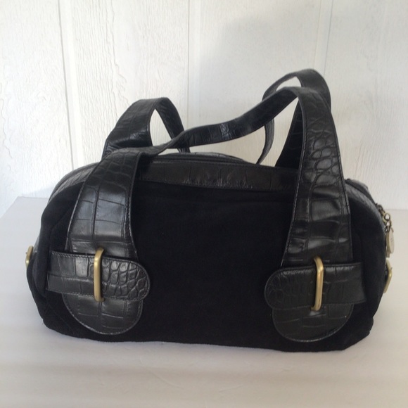DONALD J. PLINER BLACK SUEDE SATCHEL - Picture 2 of 16